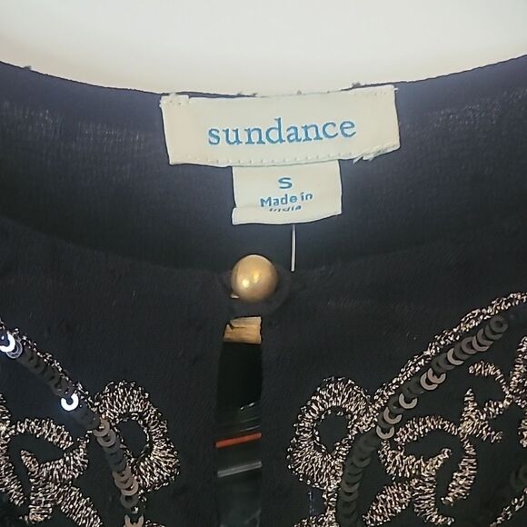 Sundance Catalog Princess Dreams Velvet Tunic Black & Metallic Embroidered Sz S - Picture 10 of 12
